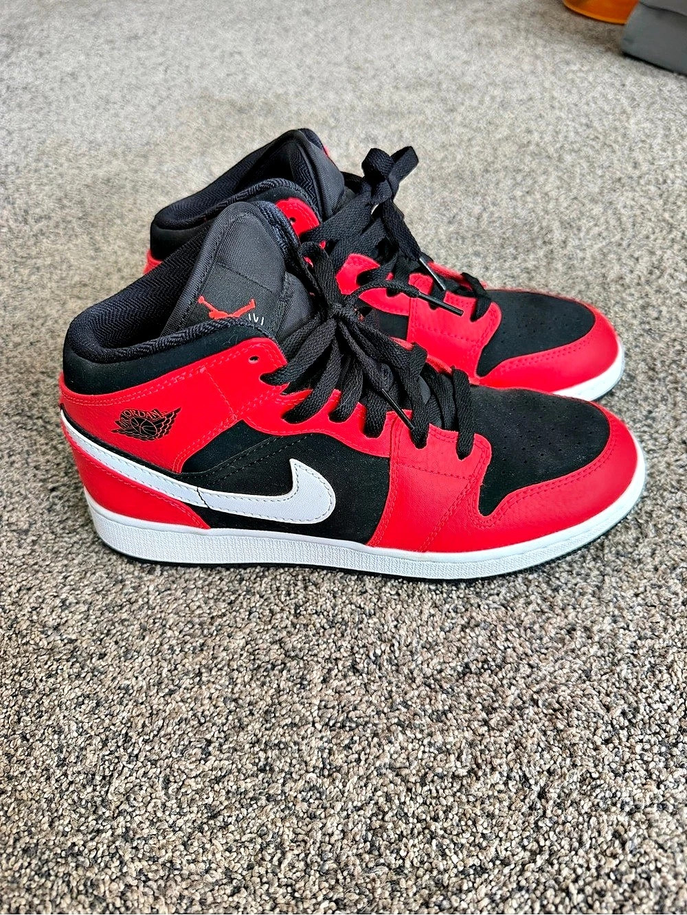 Jordan Air Jordan 1 Mid High Top Sneakers Red & Black US 7Y